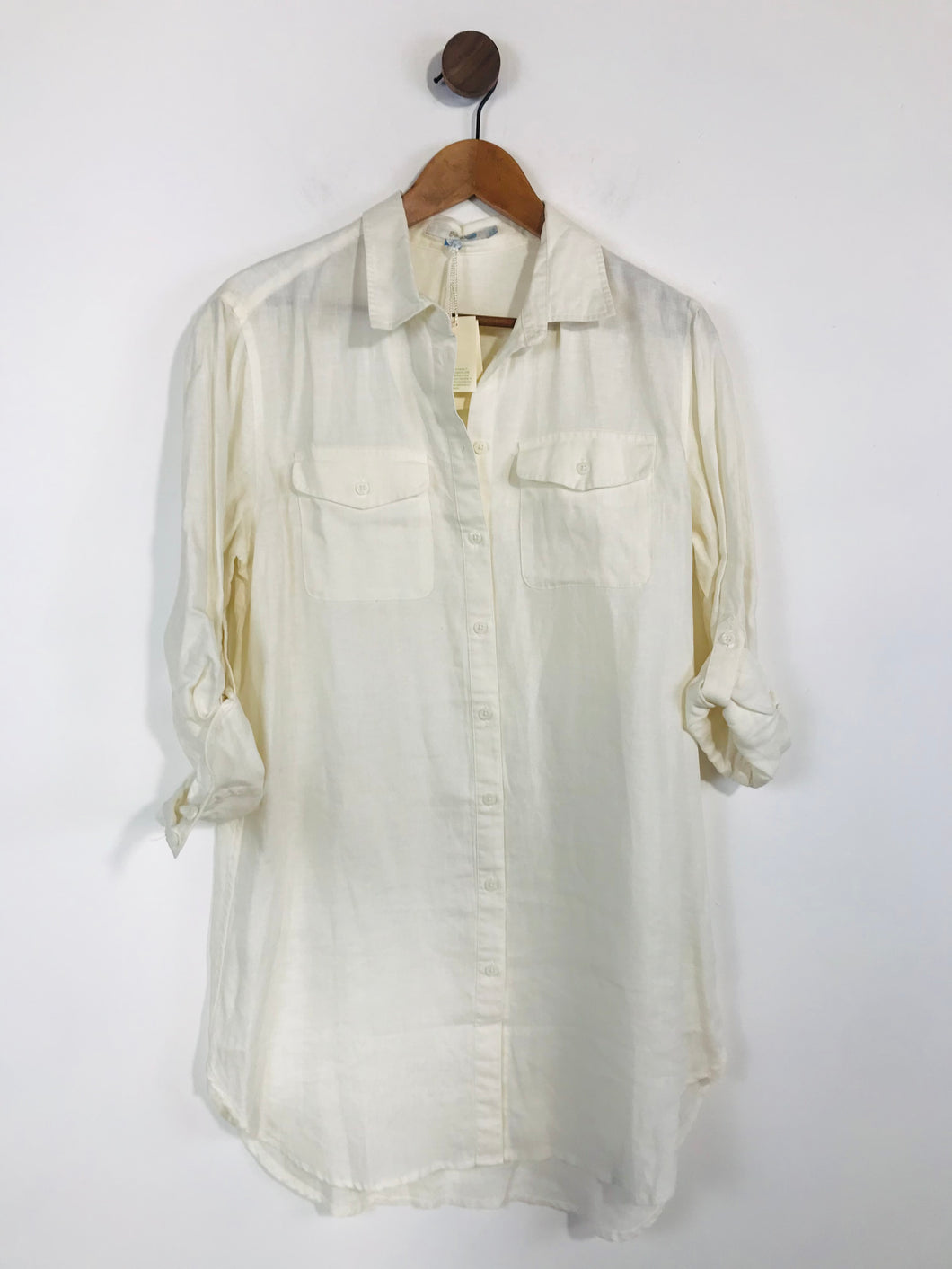 Boden Women's Linen Oversized Button-Up Shirt | UK12 | White