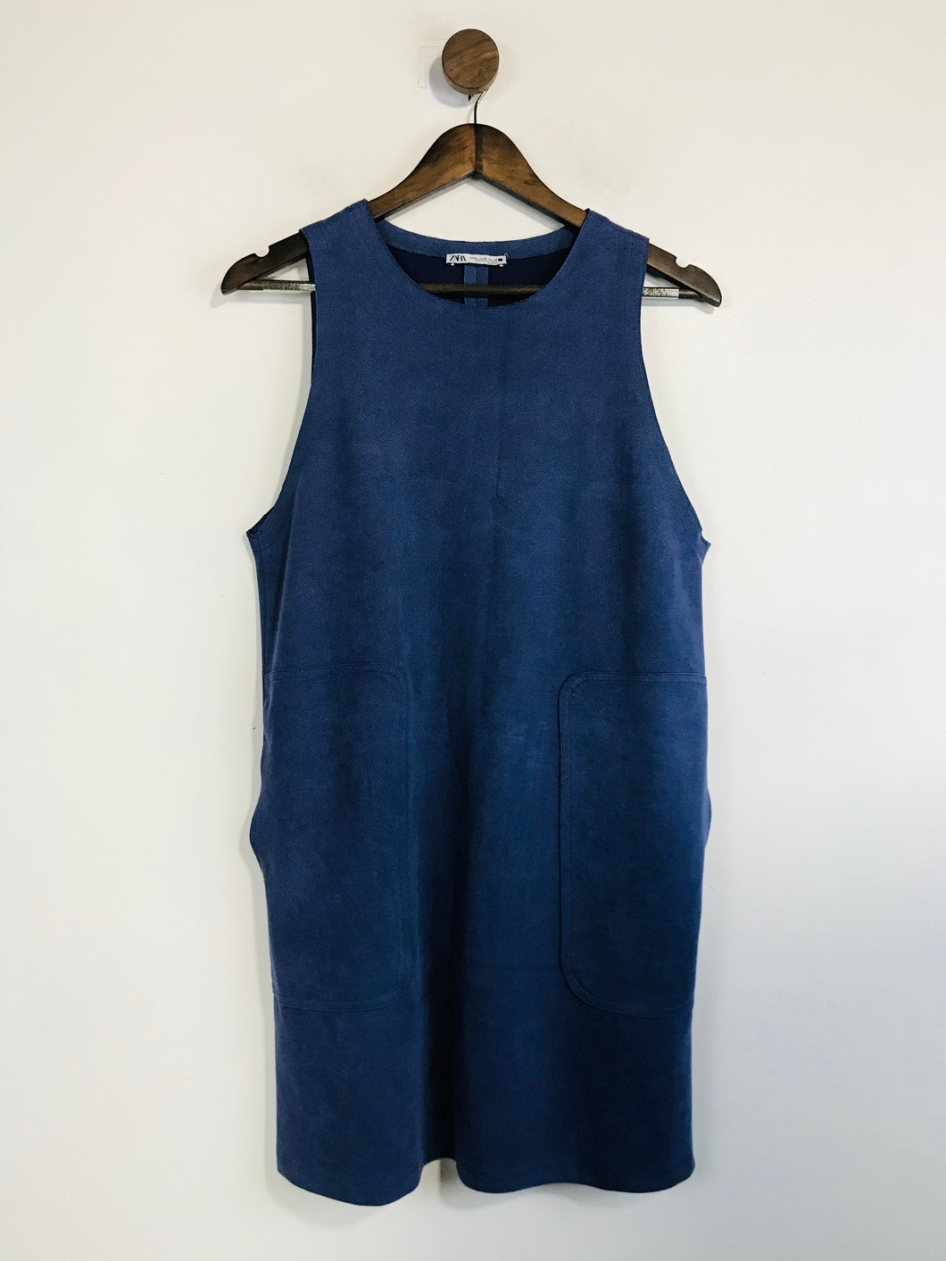 Zara Women's Faux Suede Shift Dress | M UK10-12 | Blue