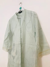 Load image into Gallery viewer, Nitya Women’s Light Cotton Kaftan Shirt Dress | 44 UK16 | Blue

