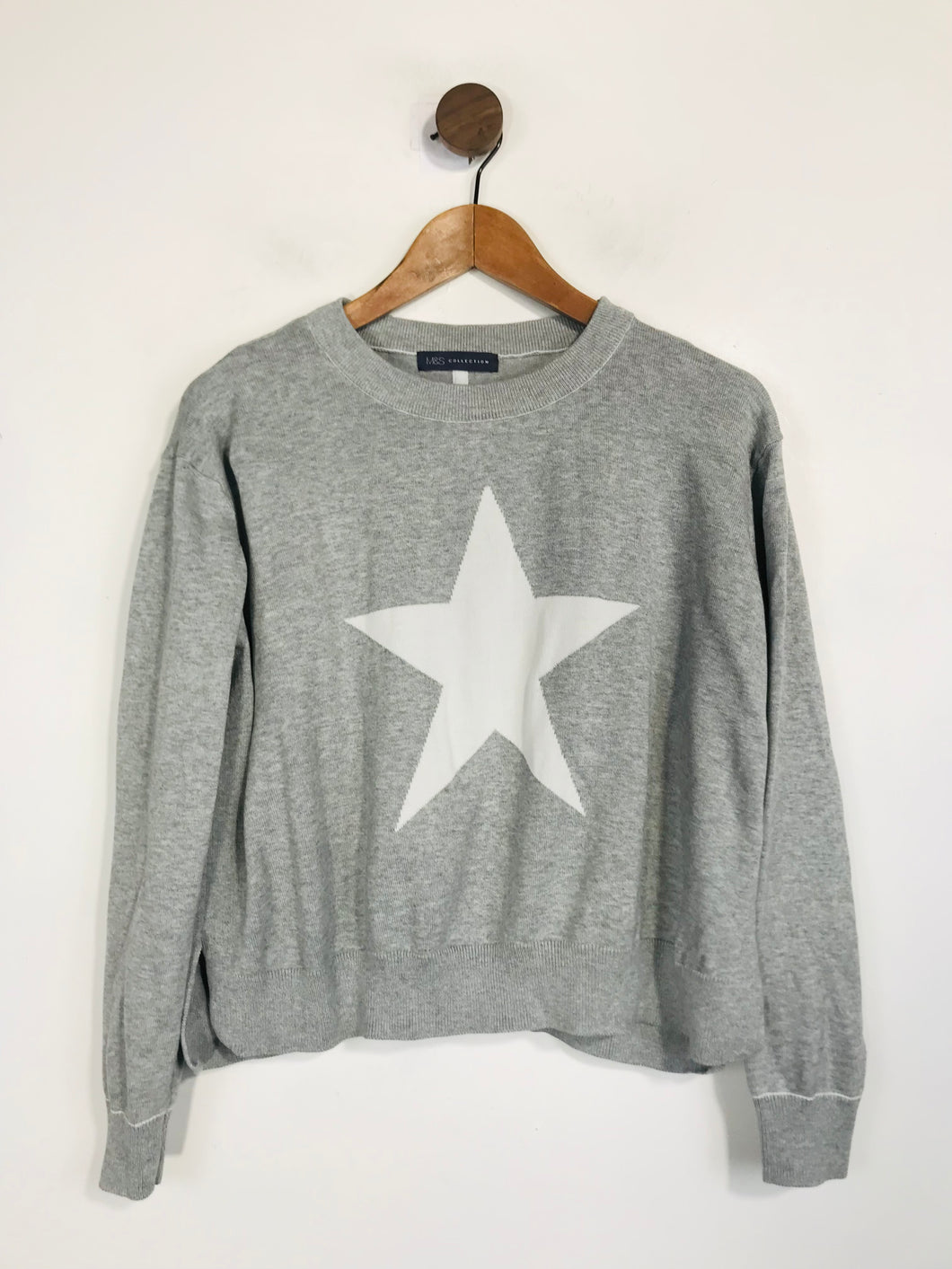 M&S Women's Knit Star Jumper | M UK10-12 | Grey