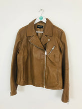 Load image into Gallery viewer, Jaeger Women’s 100% Leather Biker Jacket | UK16 | Brown
