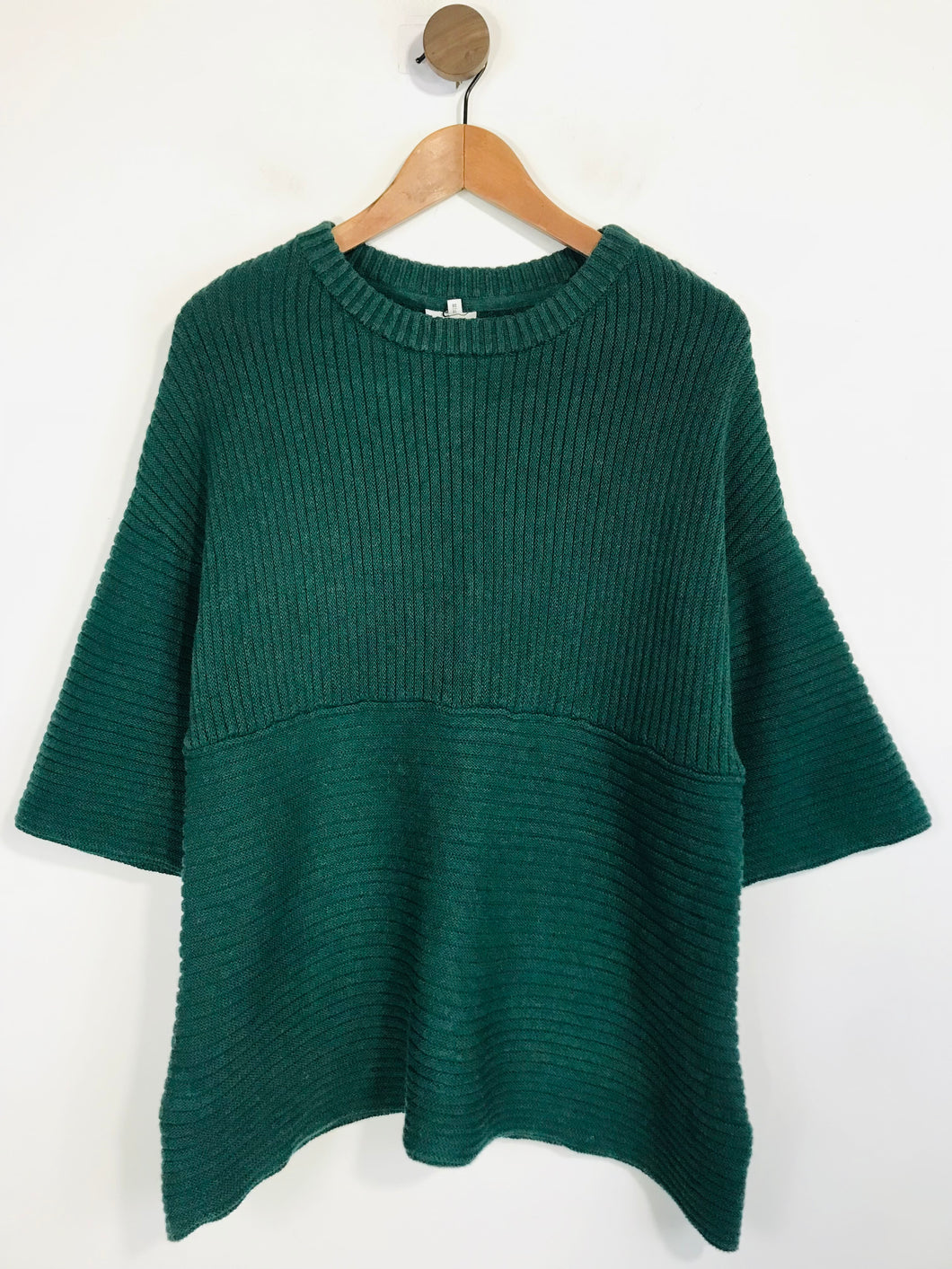 Thought Women's Wool Ribbed Jumper | UK10 | Green