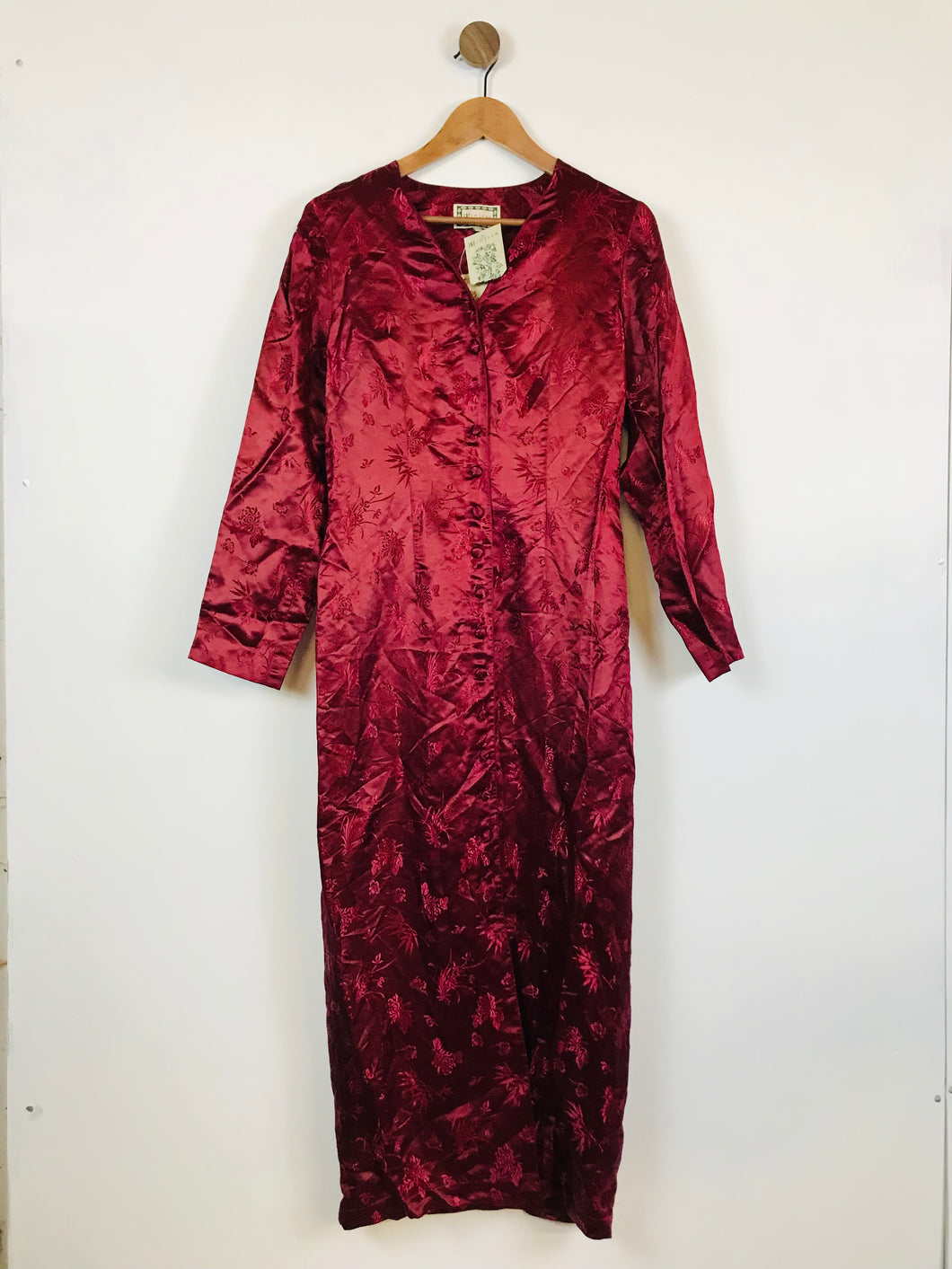 Monsoon Women's Floral Silk Blend Midi Dress | UK10 | Red