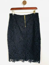 Load image into Gallery viewer, Zara Women&#39;s Floral Lace Pencil Skirt | L UK14 | Blue
