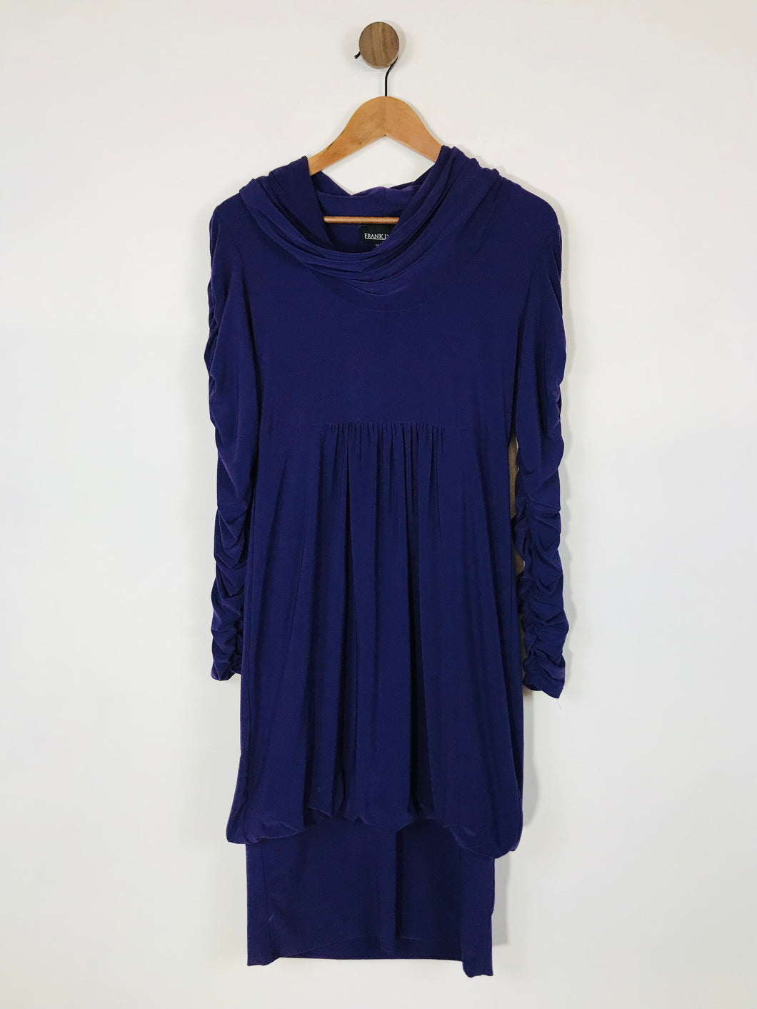 Frank Lyman Women's Ruched Long Sleeve Roll Neck Sheath Dress | UK10 | Purple