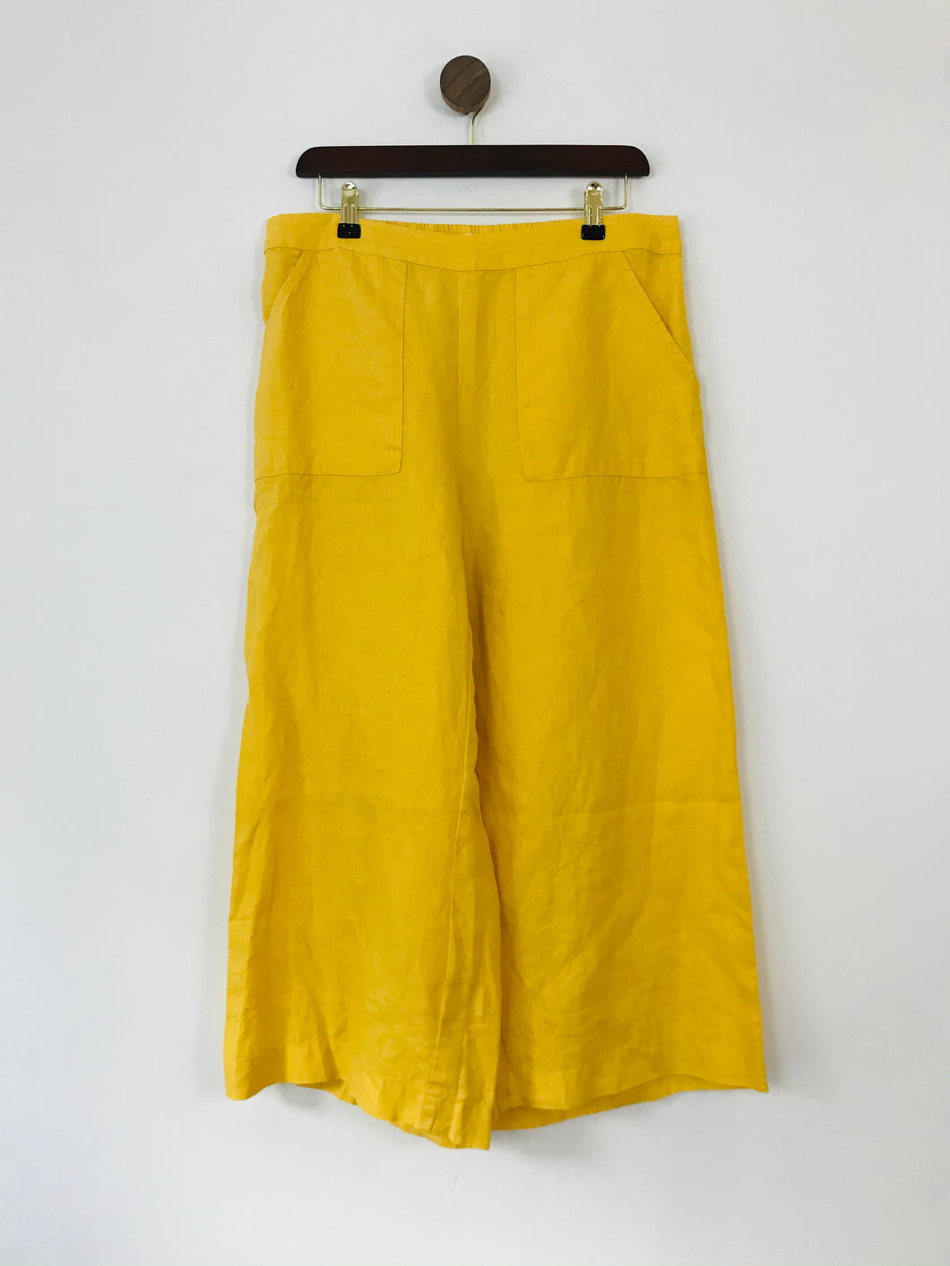 John Lewis Women's Linen Culottes Trousers | UK14 | Yellow