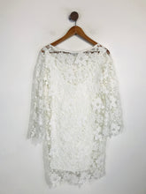 Load image into Gallery viewer, Zara Women&#39;s Floral Lace Shift Dress | UK10 | White
