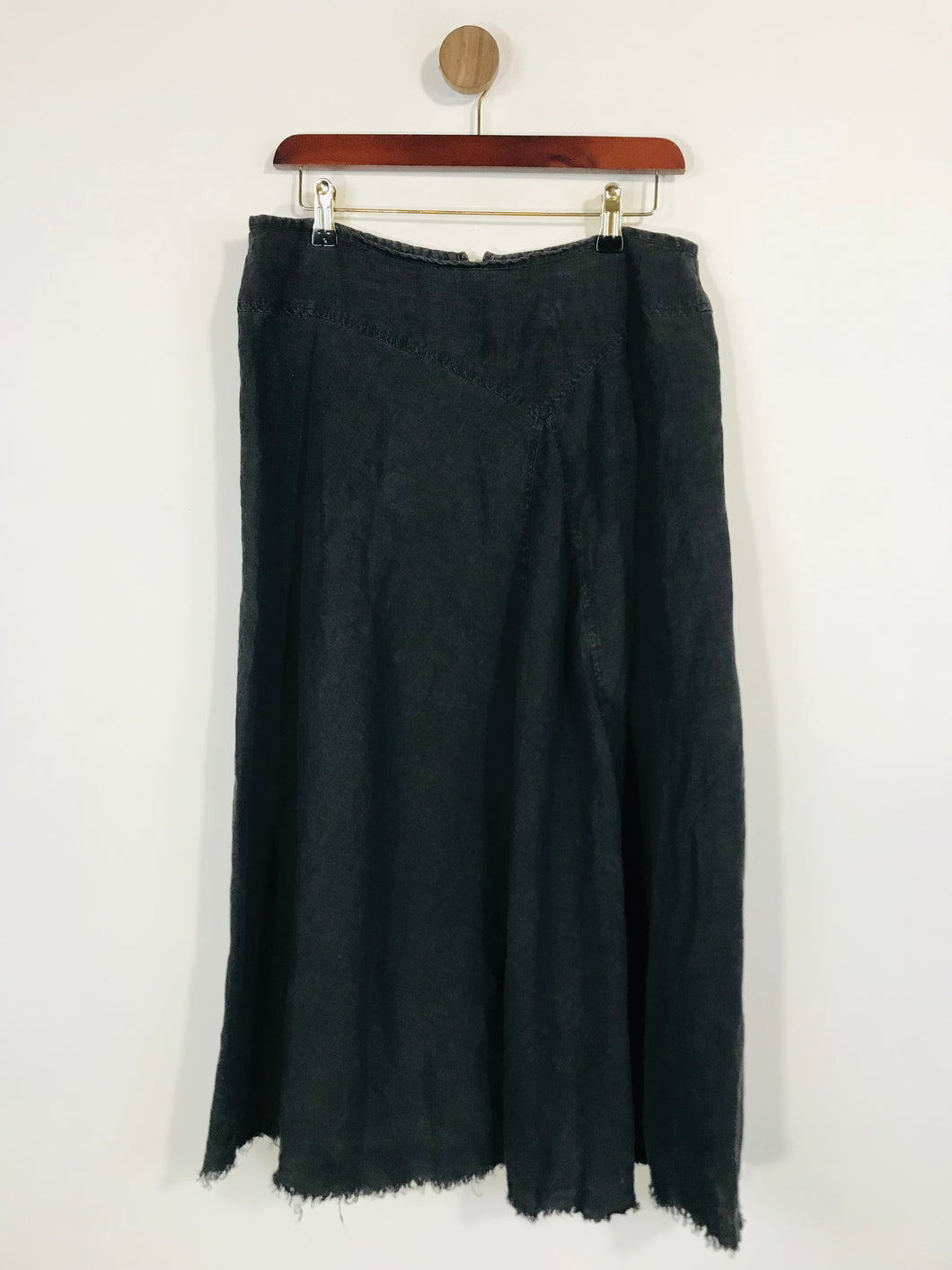 Jigsaw Women's Linen Distressed Midi Skirt | UK12 | Grey