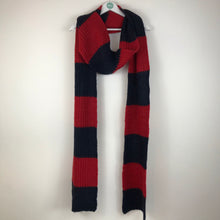 Load image into Gallery viewer, Zadig Mens Long Chunky Knit Striped Scarf | One Size | Red Navy
