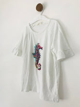 Load image into Gallery viewer, Mango Kid&#39;s Rainbow Sequin Seahorse T-Shirt  | 11/12 Years | White
