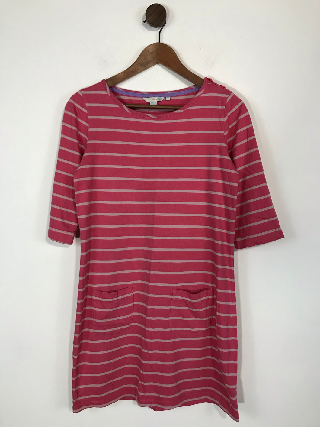 Boden Women's Cotton Striped Shift Dress | UK10 | Pink