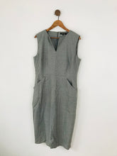 Load image into Gallery viewer, Jaeger Women’s Sleeveless Fitted Wool Midi Dress | UK16 | Grey
