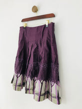 Load image into Gallery viewer, Fat Face Women&#39;s Tree Print Pleated A-Line Skirt  | UK10 | Purple
