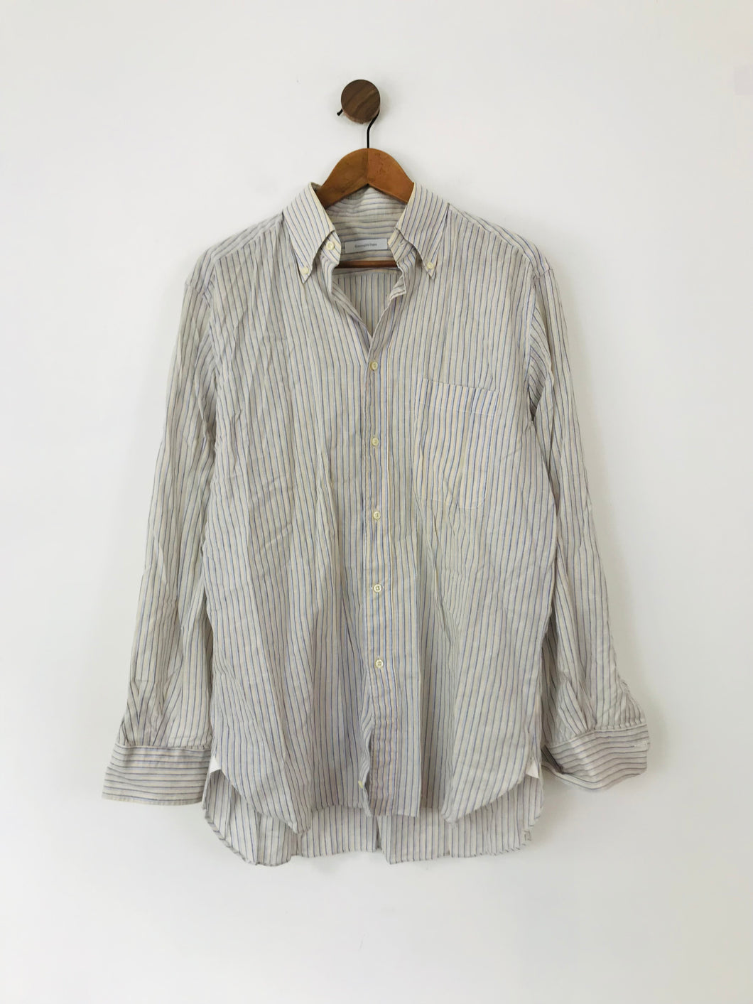 Ermenegildo Zegna Men's Linen Cotton Button-Up Shirt | 41 | Beige