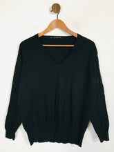 Load image into Gallery viewer, Zara Women&#39;s Cotton V-Neck Jumper | M UK10-12 | Black
