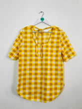 Load image into Gallery viewer, COS Women’s Checkered Blouse | 38 UK12 | Yellow
