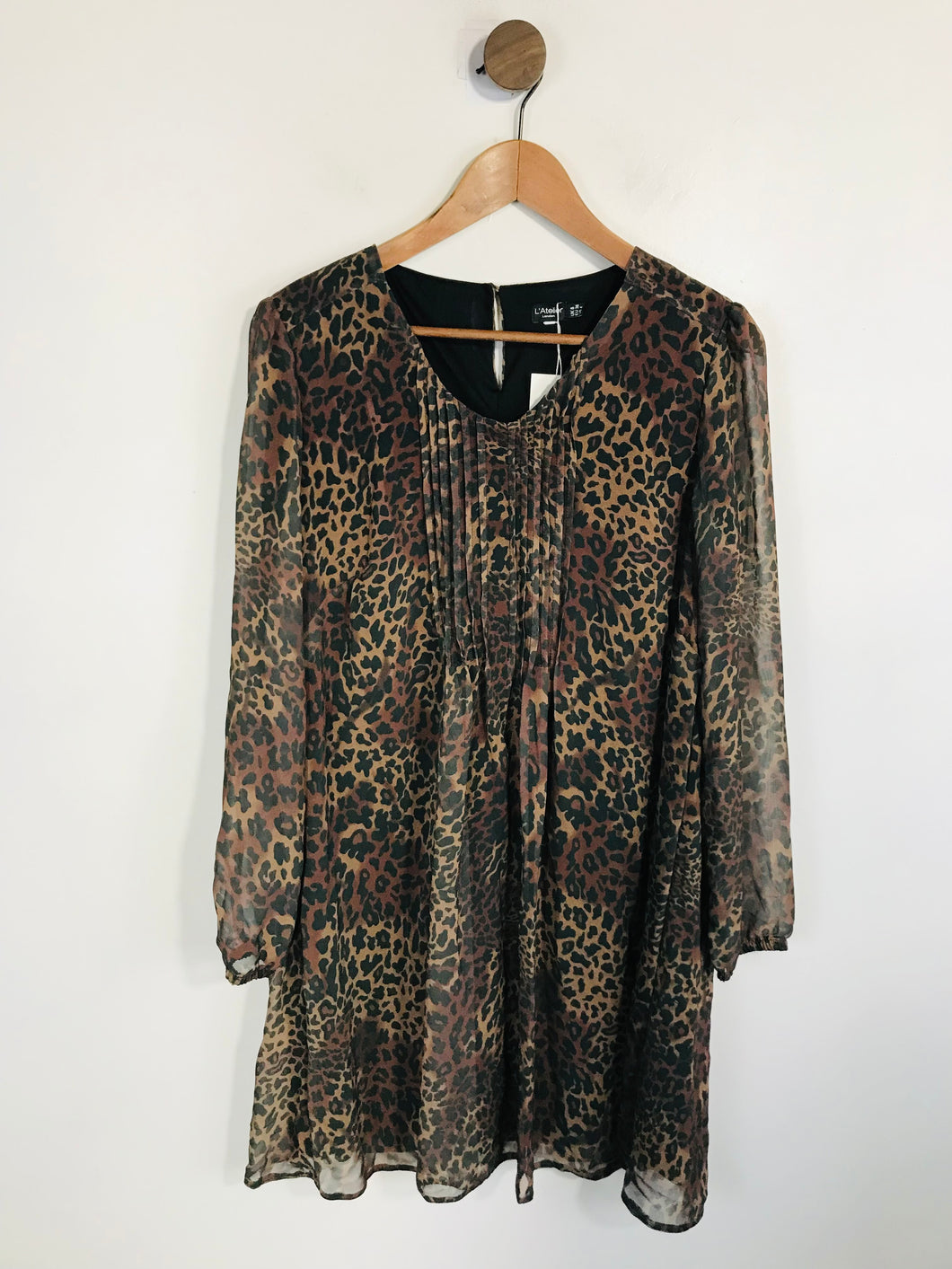 L’Atelier Women's Leopard Print Shift Dress NWT | UK8 | Brown
