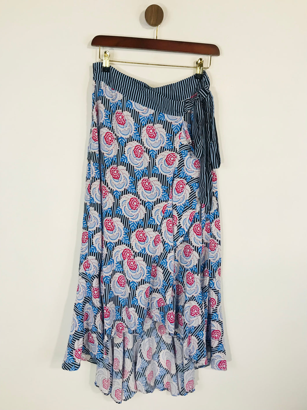 Alice Temperley Somerset Women's Floral Wrap Midi Skirt | UK12 | Blue