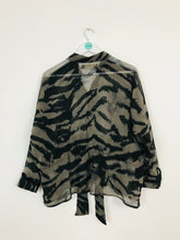 Load image into Gallery viewer, Religion Women’s Oversize Sheer Tiger Print Shirt | UK 8 | Black
