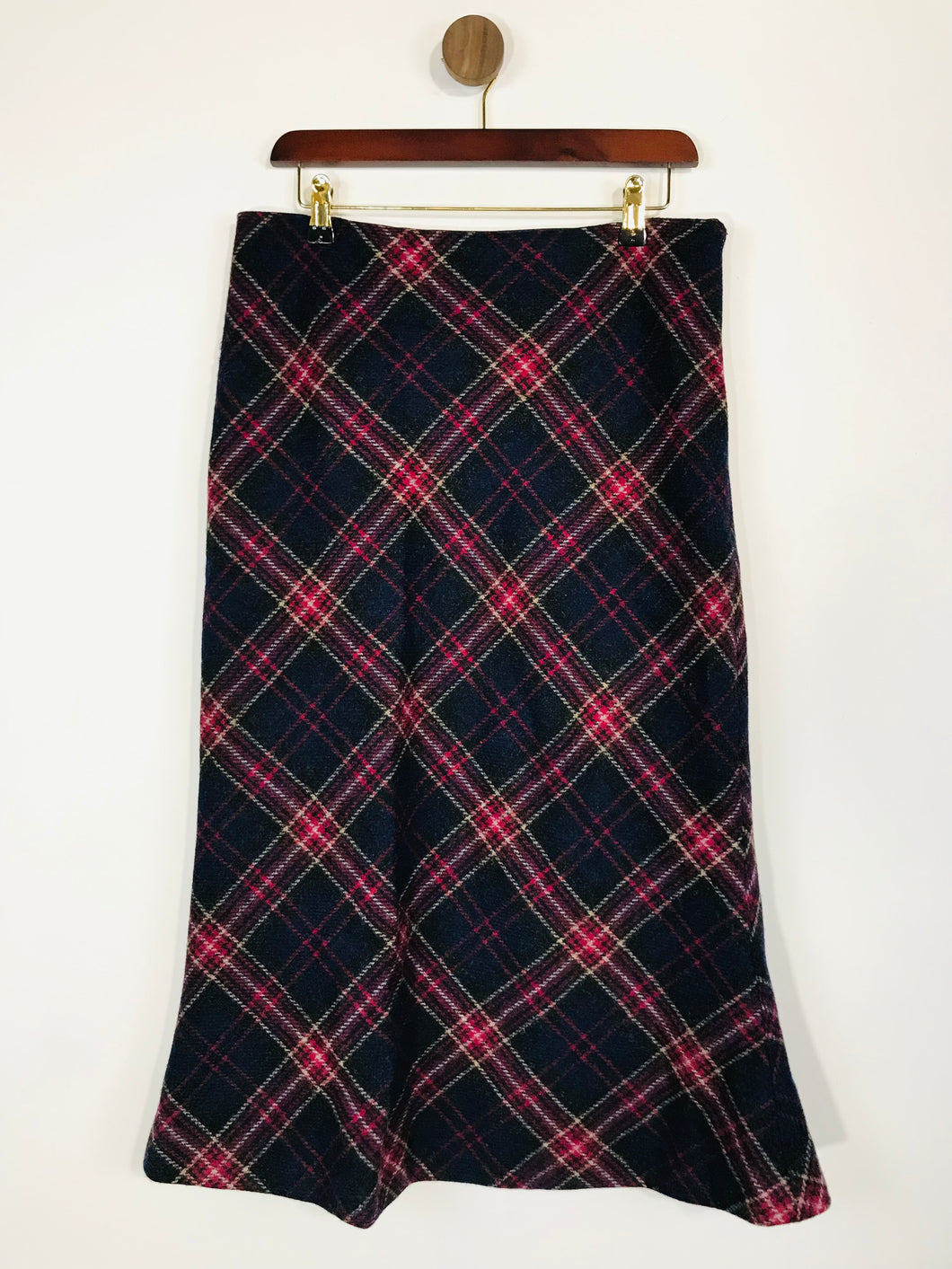 Boden Women's Wool Tweed Check Midi Skirt | UK14 | Multicolour
