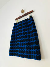 Load image into Gallery viewer, Hobbs Women&#39;s Patterned Wool Blend A-Line Skirt | UK10 | Blue

