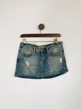 Load image into Gallery viewer, Guess Women&#39;s Cotton Distressed Denim Mini Skirt | 27 UK8-10 | Blue
