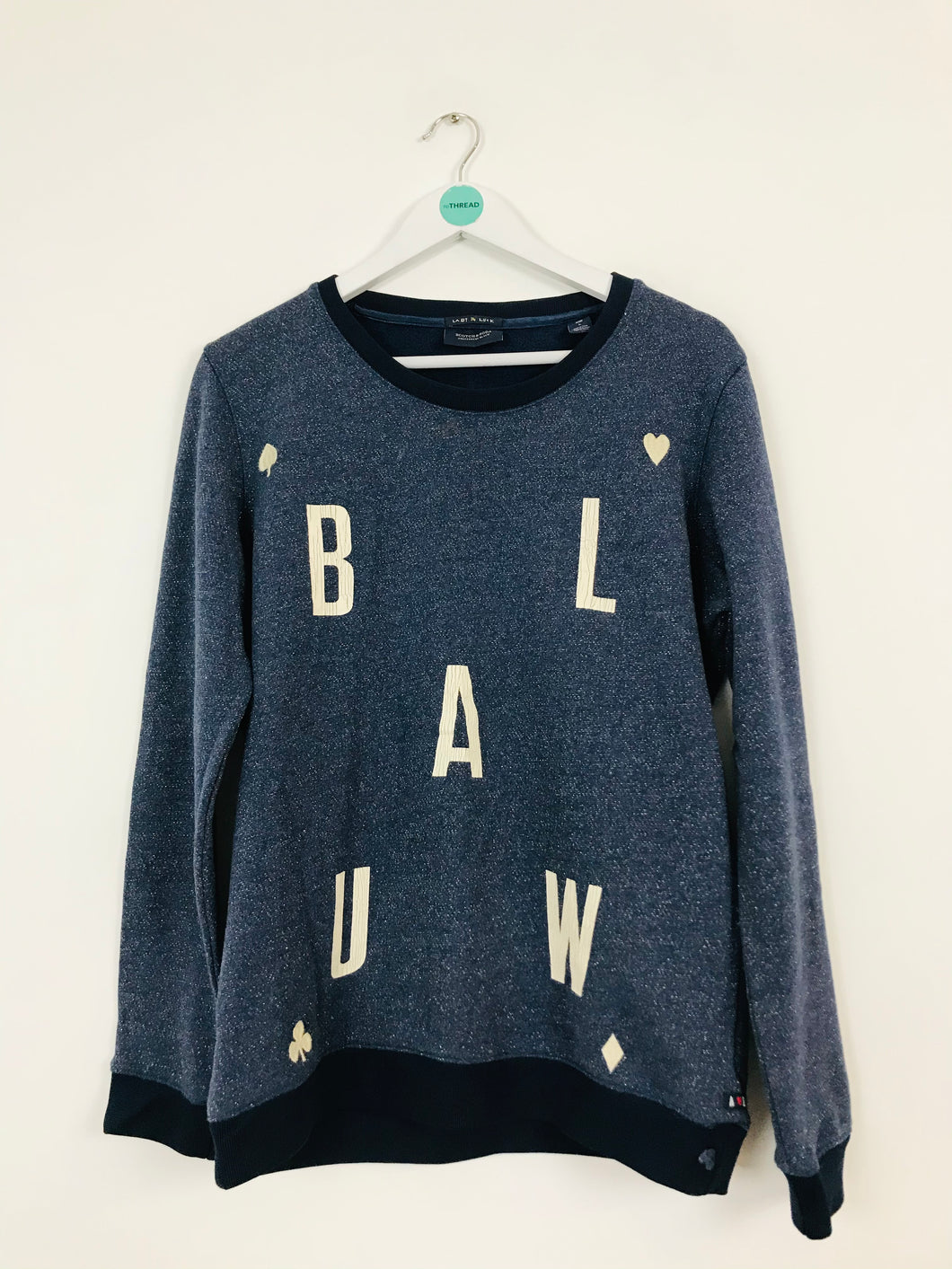 Scotch & Soda Women’s ‘Blauw’ Glitter Sweatshirt Jumper | L | Blue