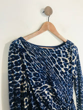 Load image into Gallery viewer, Coast Women&#39;s Leopard Print Sheath Dress | UK12 | Blue
