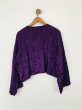 Load image into Gallery viewer, Zara Women&#39;s Button Up Cropped Blouse  | XL UK16 | Purple
