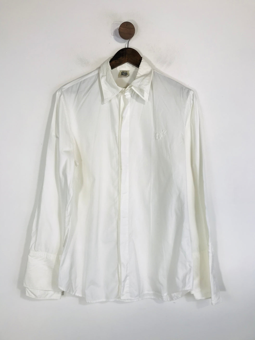 Jean Paul Gaultier Men's Cotton Button-Up Shirt | L | White