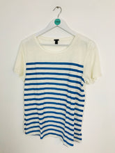 Load image into Gallery viewer, J Crew Women’s Short Sleeve Stripe T-shirt | UK14 | White and Blue
