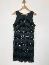 Load image into Gallery viewer, Phase Eight Women&#39;s Flapper Style Fringe Shift Dress | UK12 | Black
