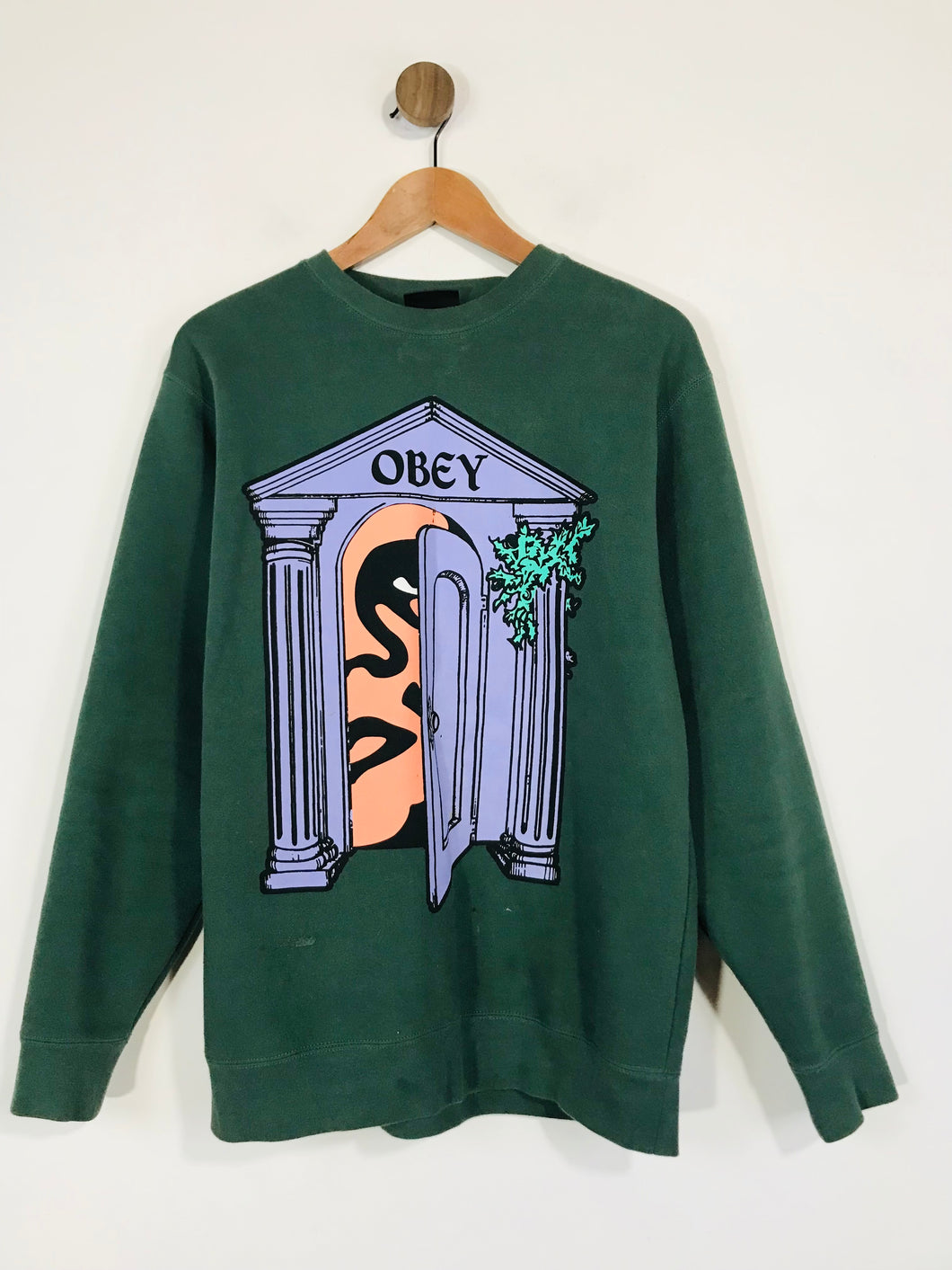 Obey Men's Cotton Sweatshirt | S | Green