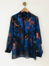 Load image into Gallery viewer, Maje Women&#39;s Silk Metallic Print Button-Up Shirt | 2 UK8-10 | Multicolour
