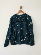 Load image into Gallery viewer, Pom Amsterdam Women&#39;s Space Print Bomber Jacket | XL UK16 | Blue

