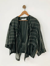 Load image into Gallery viewer, Joyce Ridings Women&#39;s Stripe Linen Jacket | UK12 | Grey

