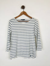 Load image into Gallery viewer, Crew Clothing Women&#39;s Long Sleeve Striped T-Shirt | UK12 | White
