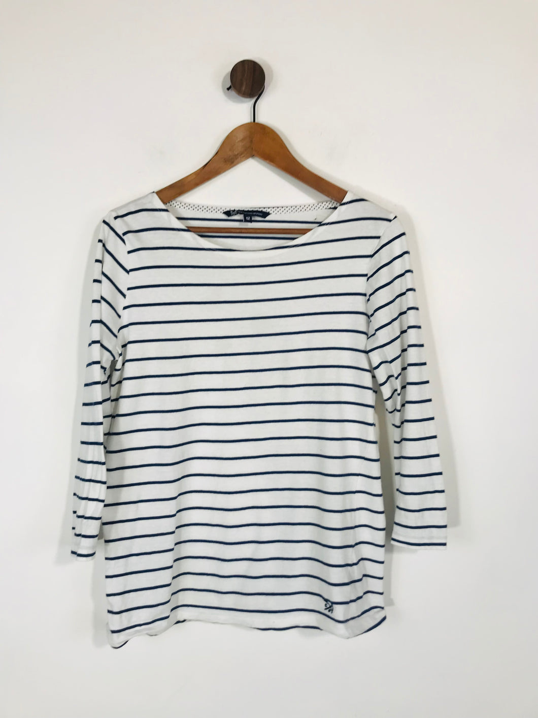 Crew Clothing Women's Long Sleeve Striped T-Shirt | UK12 | White