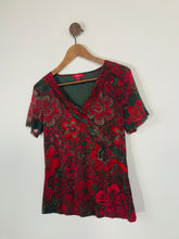 Load image into Gallery viewer, Boden Women&#39;s Cotton Floral T-Shirt | UK16 | Red
