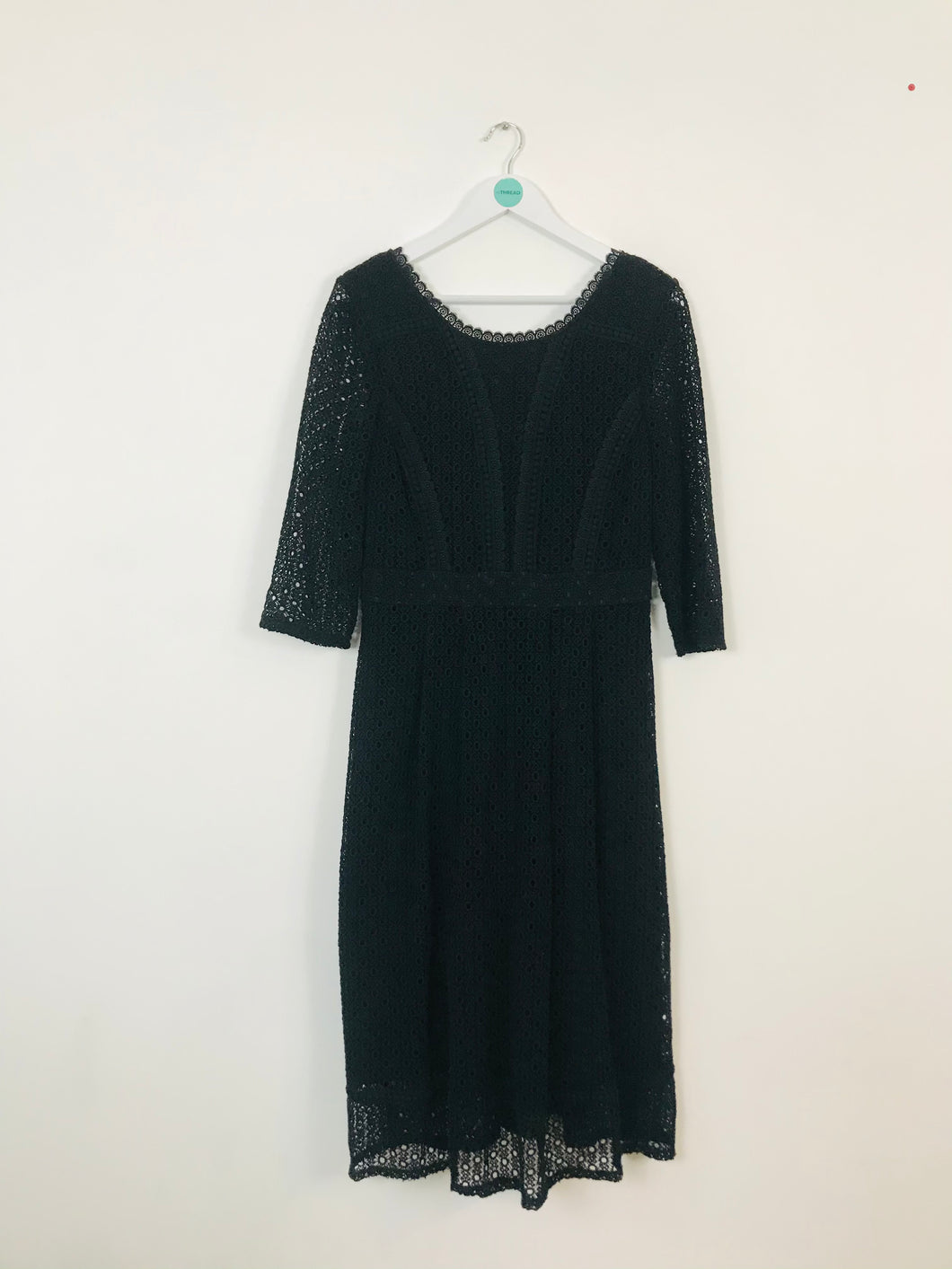 Boden Women’s Crochet Embroidered Midi Dress | UK12 | Black