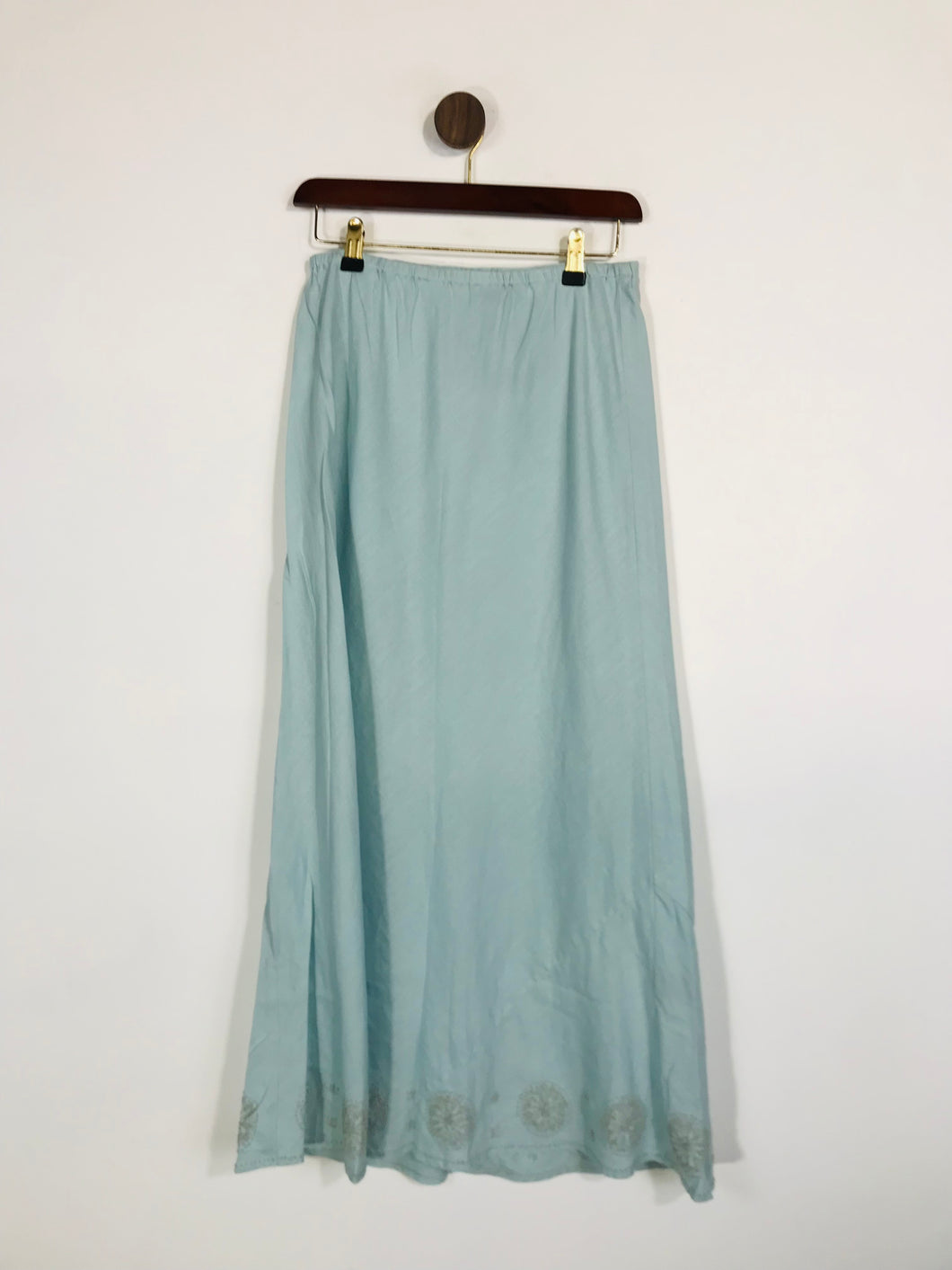 Boden Women's Linen Embroidered Maxi Skirt | UK12 | Blue