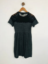 Load image into Gallery viewer, Topshop Women&#39;s Cotton Lace A-Line Dress | UK6 | Grey
