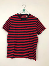 Load image into Gallery viewer, Levis Womens Stripe Tshirt | UK10 | Navy and Red
