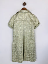 Load image into Gallery viewer, Diane von Furstenberg Women&#39;s Floral Metallic Shirt Dress | US4 UK8 | Green

