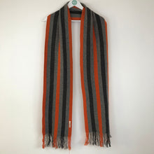 Load image into Gallery viewer, DKNY Jeans Mens Contrast Striped Scarf | One Size | Grey Orange
