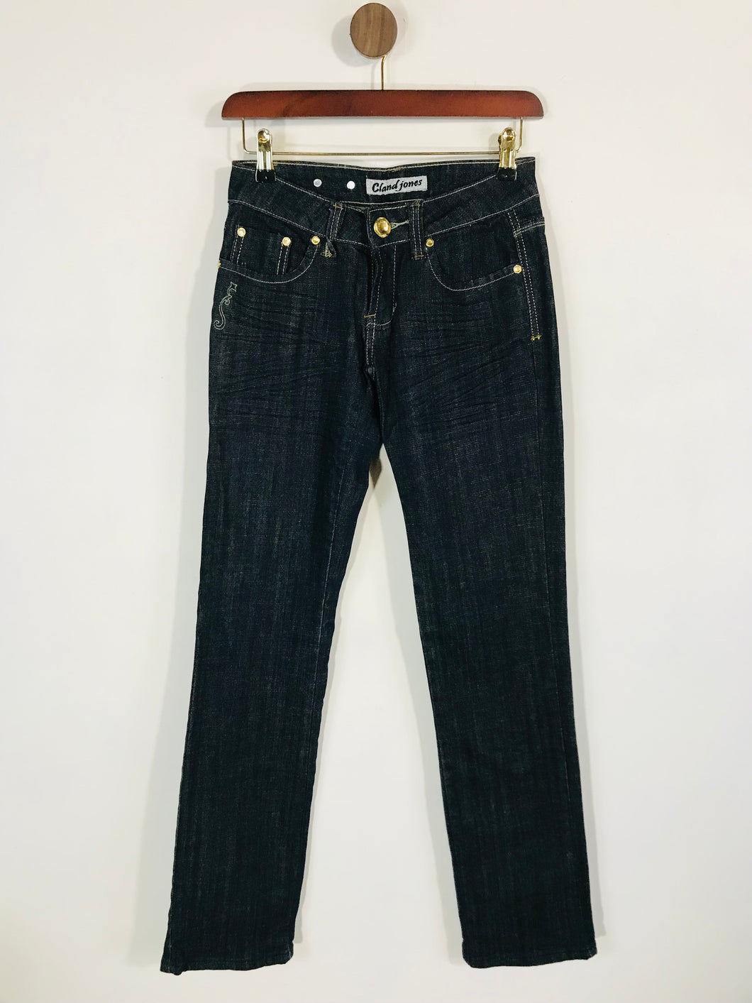 Cland Jones Women's Vintage Slim Jeans | S UK8 | Blue