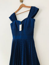 Load image into Gallery viewer, Reiss Women&#39;s Pleated A-Line Dress NWT | UK8 | Blue
