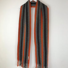 Load image into Gallery viewer, DKNY Jeans Mens Contrast Striped Scarf | One Size | Grey Orange
