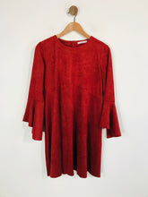 Load image into Gallery viewer, Mango Women&#39;s Long Sleeve Faux Suede A-Line Dress | M UK10-12 | Red
