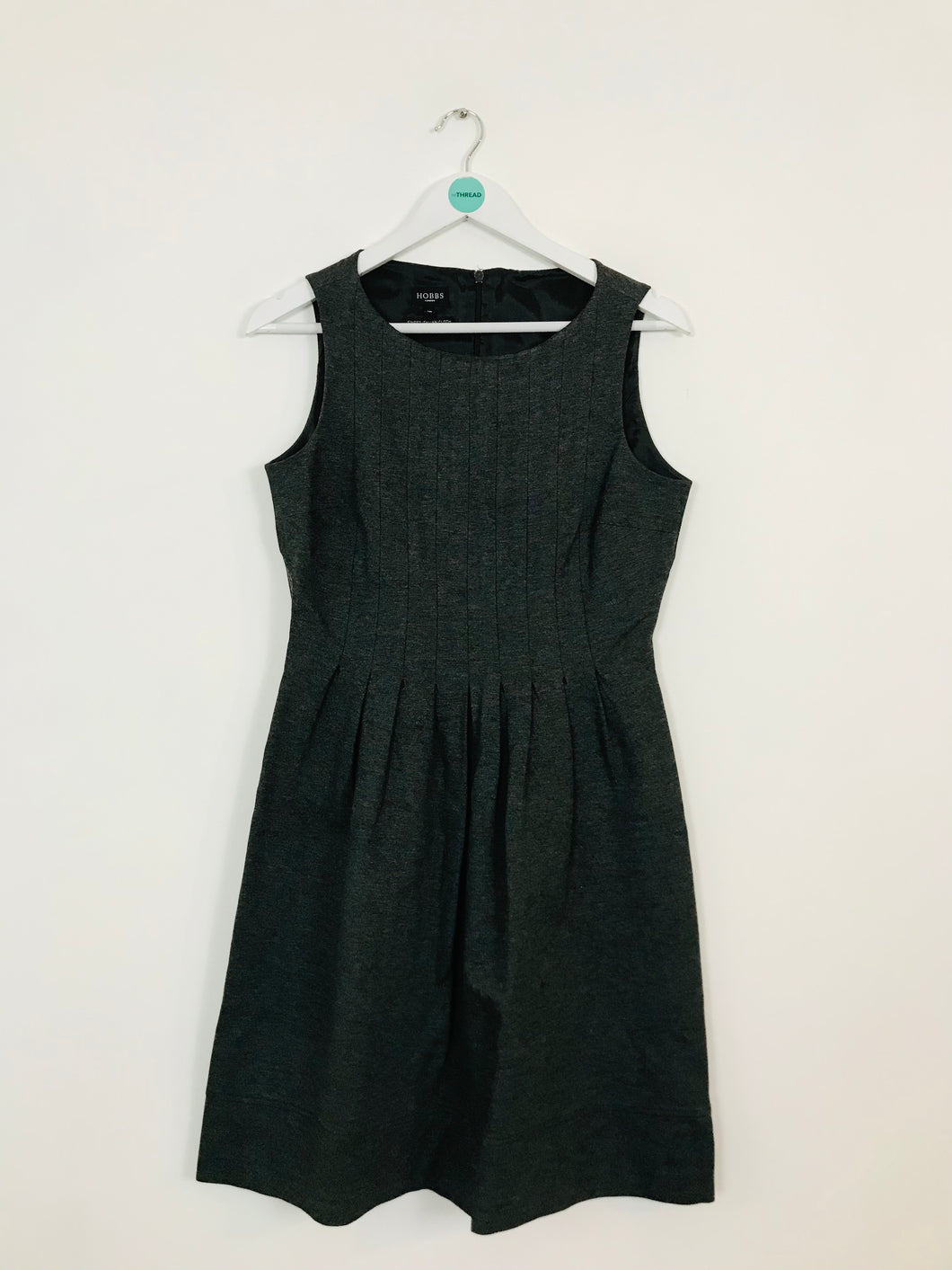 Hobbs Women’s Pleated A-Line Sheath Dress | UK10 | Grey